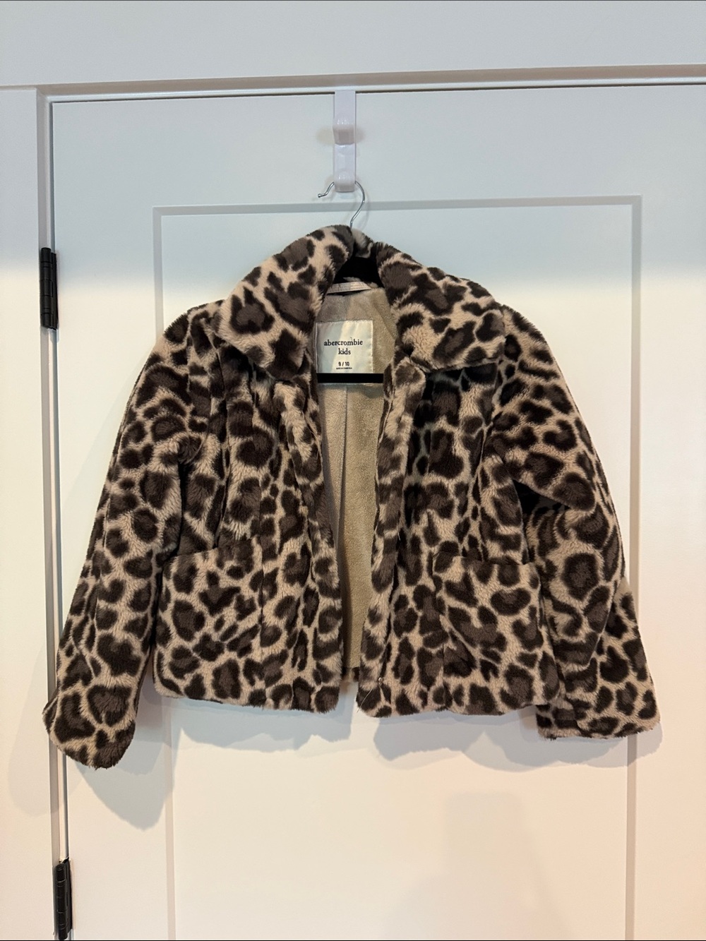 abercrombie kids Leopard Print Faux Fur Jacket - Brown & Black
